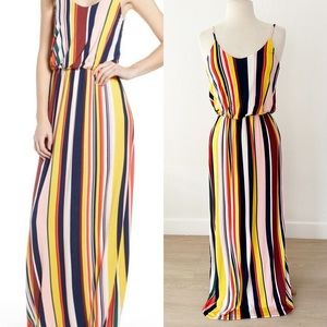 All in Favor Yellow Multi Stripe Knit Maxi Dress NWT | Small